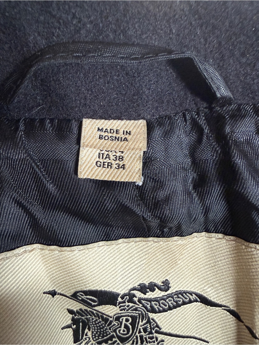 Burberry Black Double-Breasted Wool Trench Coat with Belt - Picture 7 of 11